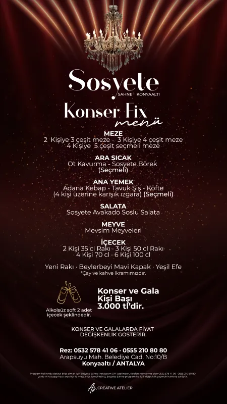 Konser & Gala Fix Menü