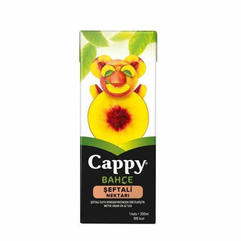 Cappy şeftali kutu meyve Suyu